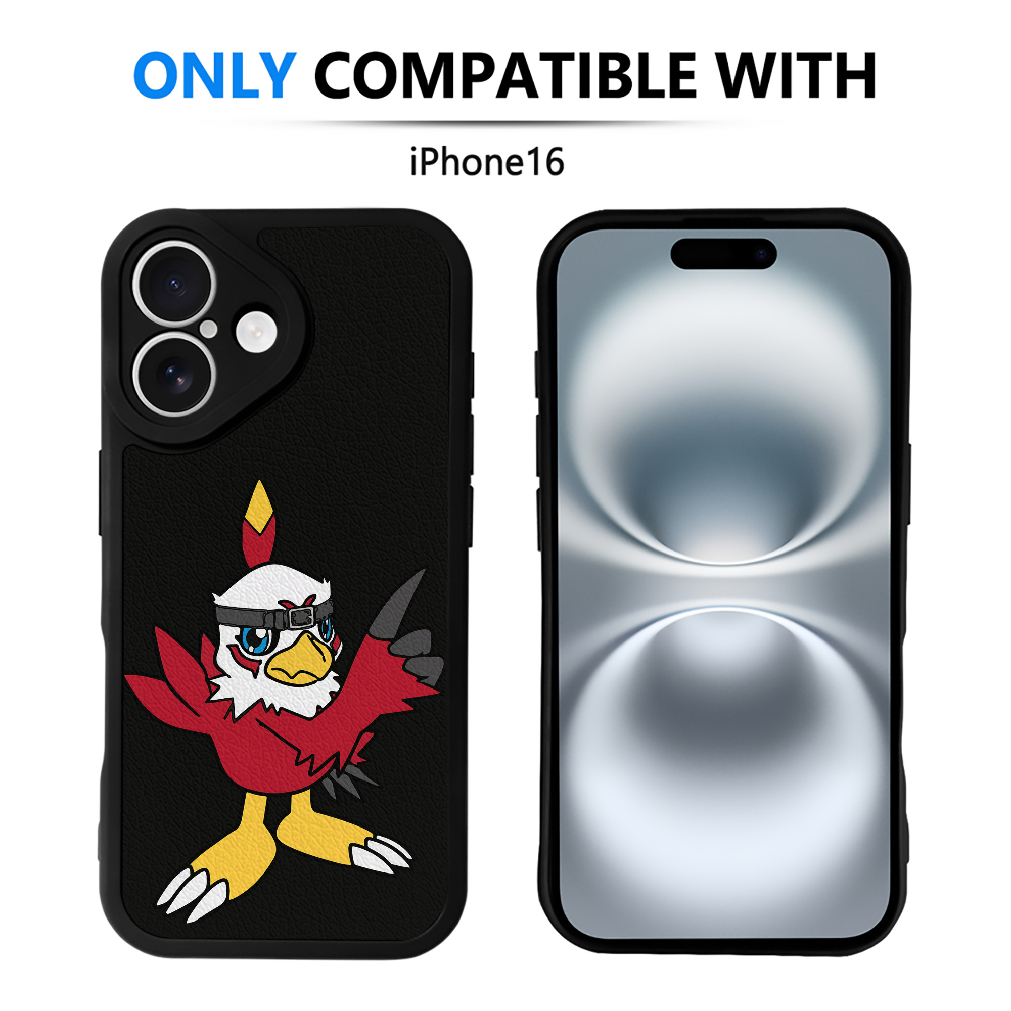 （画像用） Digimon デジタルモンスター/デジモン 【iPhone 16シリーズ対応】シリコンスマホケース（レザー調） 材質：シリコン